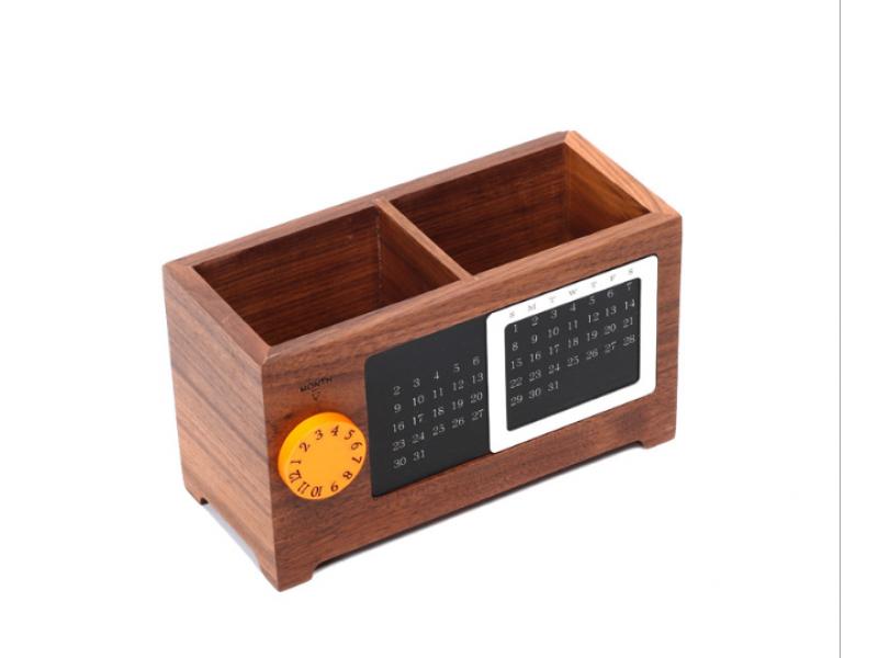 Wooden pen container customized multi-functional office desktop wooden storage box creative gifts ca