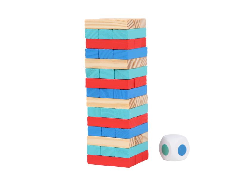Wooden tumbling tower blocks game