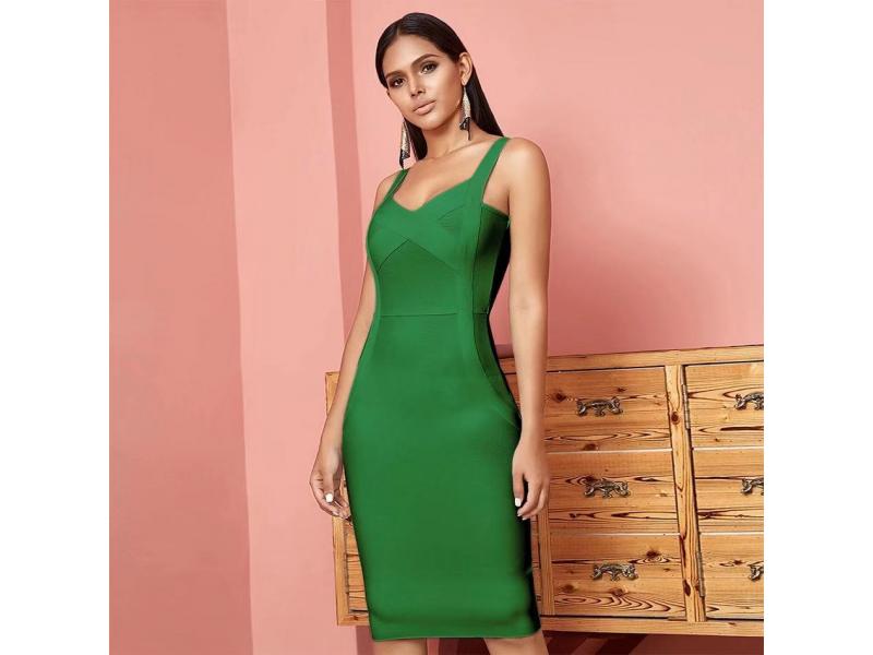 New Summer Party Bodycon Bandage Dress Women V-Neck Sexy Night Out Club Dress