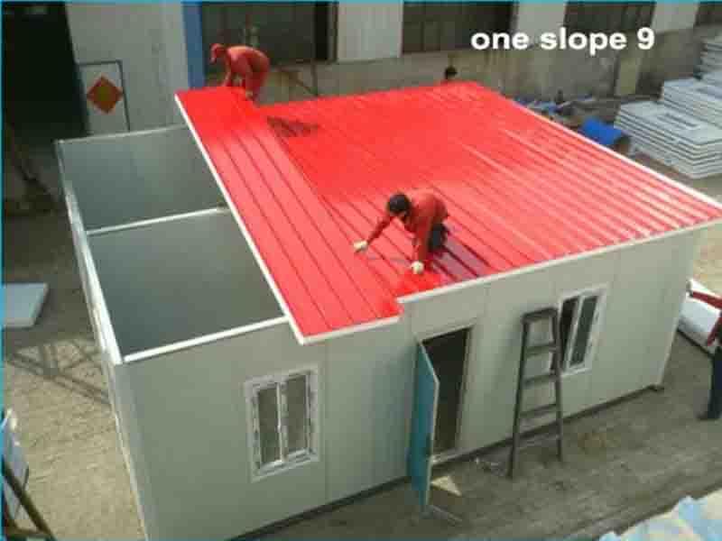 Fast Build Economic Prefabricated Houses Camping Prefab House One Slope Flat Roof