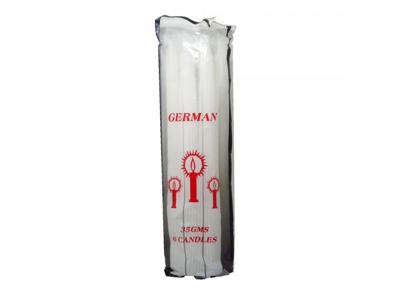 China Manufacturer 35g 45g 50g 75g White Color Wax Pillar Fluted Stick Candle Mozambique