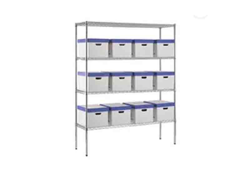 NSF Approved 4 Shelve Office Warehouse Storage Chrome Display Steel Wire Shelf Trolley Cart 