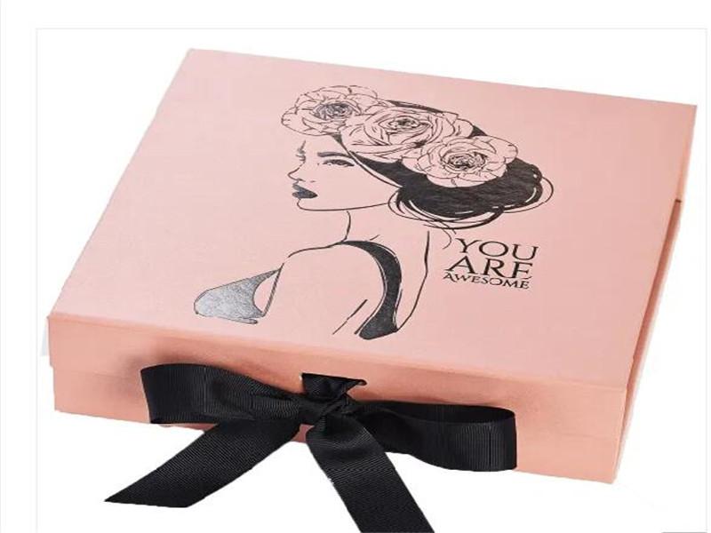 Color Customized Folding Gift Packaging Box with Changeable Ribbon