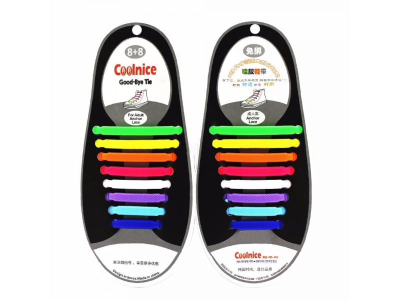 COOLNICE No Tie Shoelaces Elastic Silicon Shoe Laces for Running Jogging Canvas Sneakers