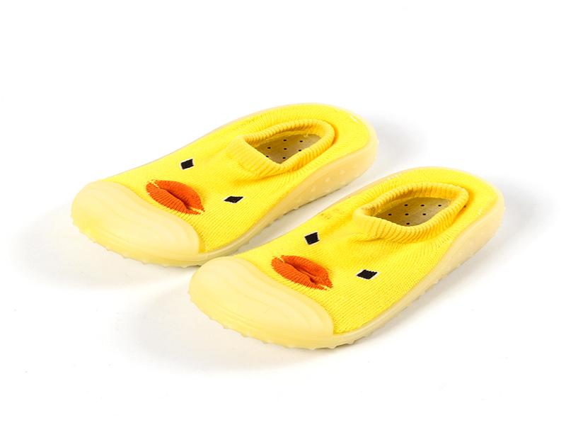Comfortable Rubber Yellow Duck Toddler Sole Baby Sock Shoes 