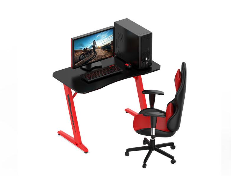 Ergonomic Black LED PC Computer Custom Gaming Desk
