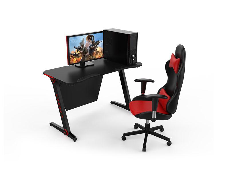 2019 Hot Sale Office Furniture Z Shaped Gaming Table Computer Desk with LED Light