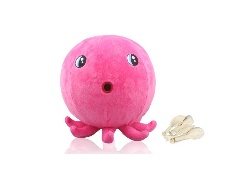Balloon Ball with Plush Animal Sleeve Octopus