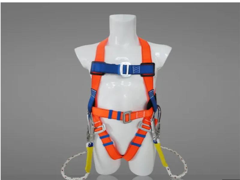 High Strength Double Lanyard Cheap Price Polyester Constrction Full Body Safety Harness