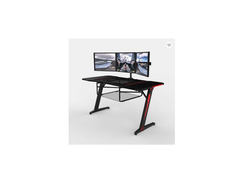Computer Gaming Desk for 3 Monitors XXL 1520*760mm Desktop RGB LED Carbon Fiber ODM OEM 