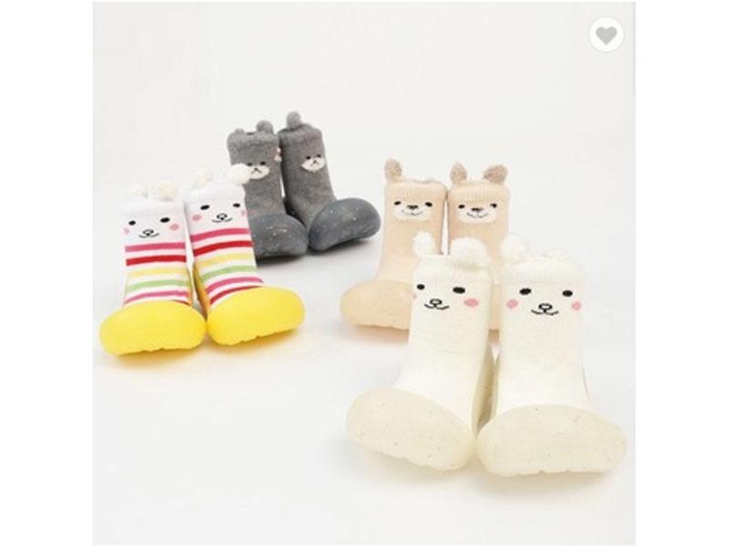 Wholesale Cute Quick Dry Knit Rubber Sole Baby Sock Shoes for 1 To 2 Years 
