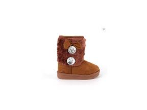 China Wholesale Cheap Kids Brown Winter Snow Boots for Girls 