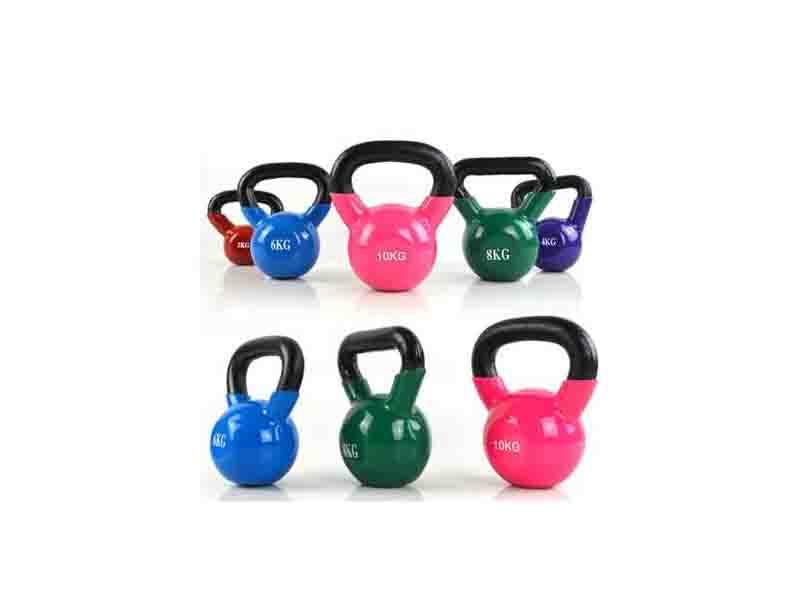 Multi-color Plastic-coated Cast Iron Kettle Bell