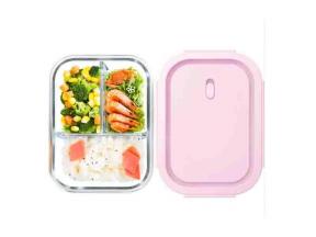 Microwave Heating Borosilicate Glass Lunch Box Food Storage Container with PP Lid