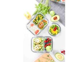 Rectangular Glass Food Containers with Locking Lids