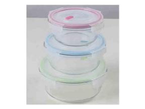 Round Meal Prep Lunch Box Glass Food Container