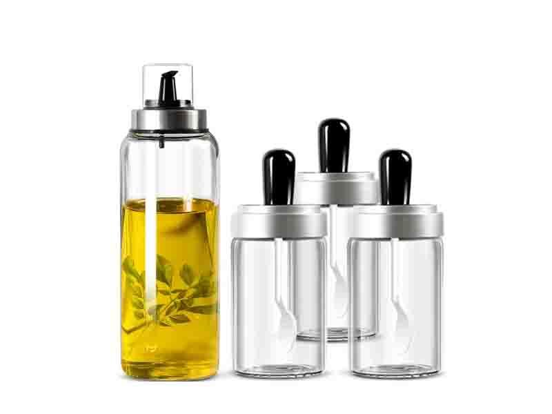 Borosilicate Glass Oiler Bottle Kitchen Seasoning Set Household Vinegar Bottle
