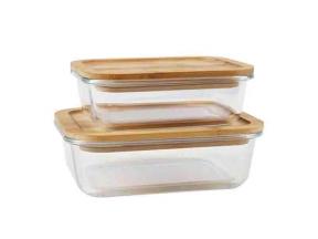 New Arrivals Glass Food Container Bamboo Lid