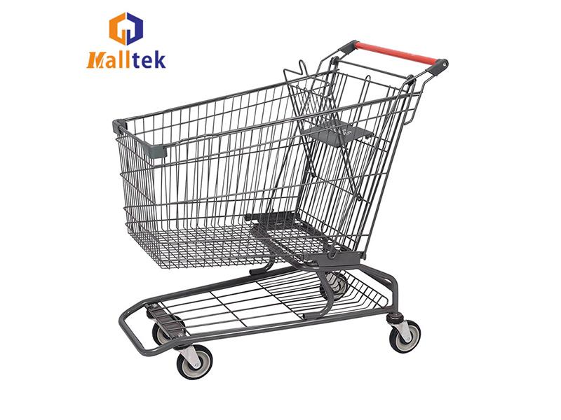 American Style Metal Supermarket Shopping Carts Trolley with Kid Seat