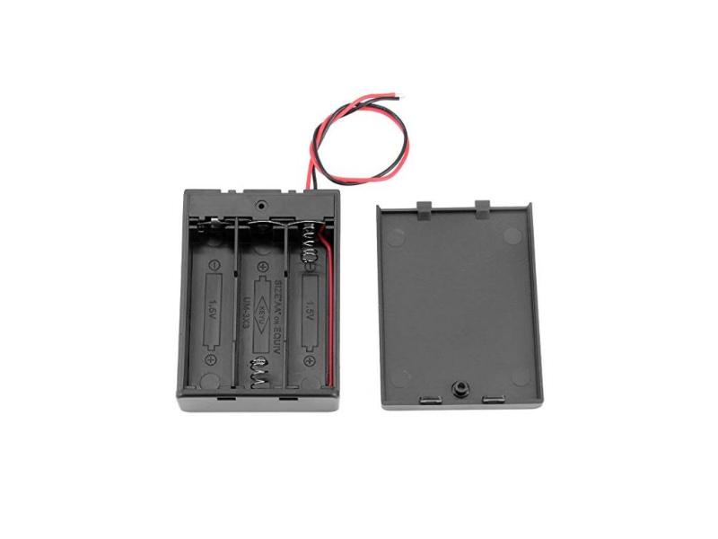 4.5V 3 AA 3AAA Plastic Battery Holder with Cover Switch / Lead Wire / Pins / Jst Connector / 9v Snap