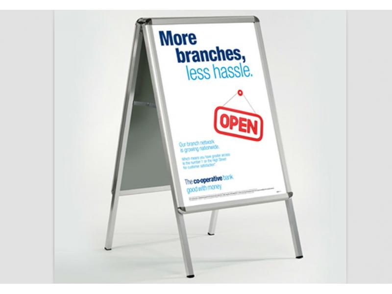 Outdoor 32mm Profile Advertising Aluminum Sidewalk Sign Board with Snap Frame Poster Stand