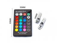 12V LED Car Interior Dome Wedge Strobe Lamp Bulbs with Remote Control T10 5050 SMD RGB LED Light