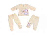 Baby Autumn Three-piece Set of 0-6 Months Baby Suit Pure Cotton Thin Clip Cotton Bag Toe Coat