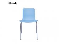 Colorful Stackable Plastic Dining Room Chair with Metal Legs XRB-048-B