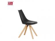 Factory Direct Cheap Plastic Dining Room Chair with Wooden Leg XRB-053-E