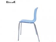 Colorful Stackable Plastic Dining Room Chair with Metal Legs XRB-048-B