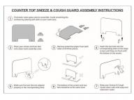Plexiglass Sneeze Guard for Counter and Desk, Portable Clear Acrylic, Plastic, Plexiglass Shield for