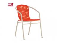 Factory Direct Colorful Stackable Plastic Outdoor and Garden Chair with Metal Armrest and Legs XRB-0