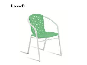 Factory Direct Colorful Stackable Plastic Outdoor and Garden Chair with Metal Armrest and Legs XRB-0