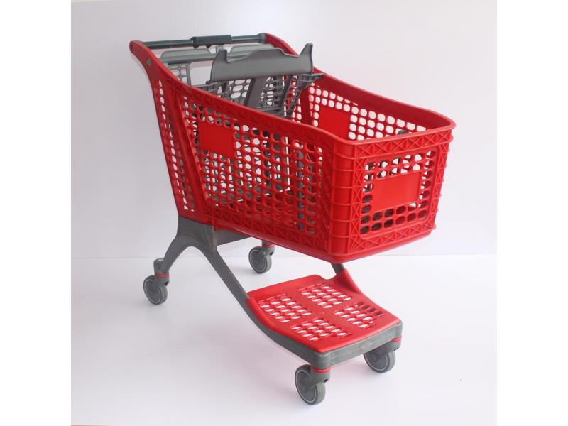 220L Factory Direct Sale Wholly Plastic Supermarket Trolley