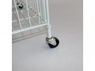 Collapsible Galvanized Nesting Mesh Roll Container with Wheels