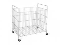 Collapsible Galvanized Nesting Mesh Roll Container with Wheels