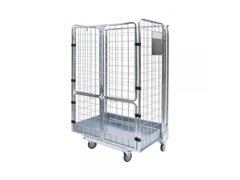 2 Sides Stackable Rolling Metal Steel Wire Mesh Container