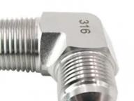 Stainless Steel 37 Degree Male Flared To Male NPT Elbow Adapters Tube Fittings
