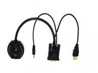 Support 1080p HD Resolution Male To Female Converter VGA 3.5audio To HD Adapter Cable