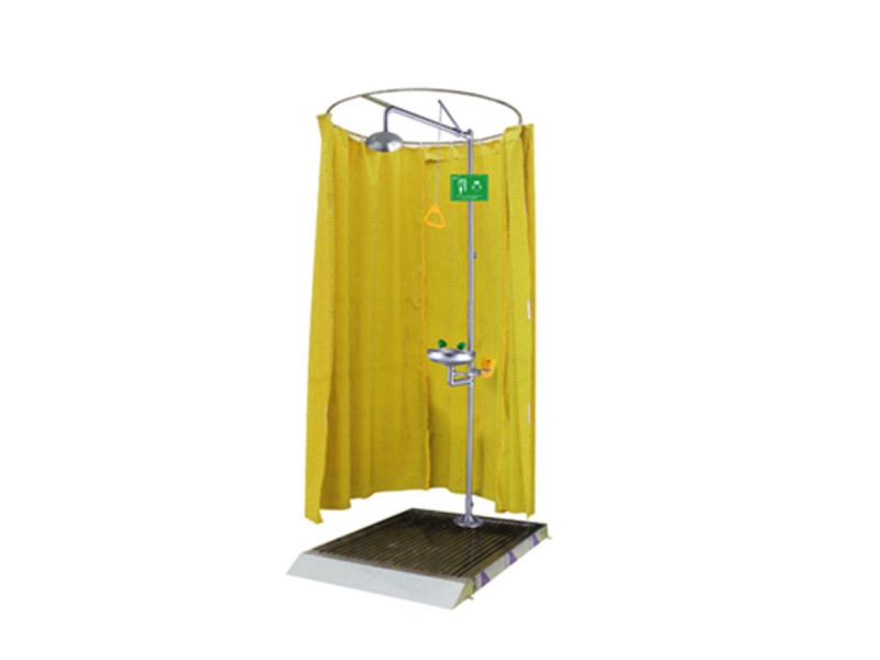 Stainless Steel Emergency Shower & Eye Wash (With Shower Curtain, Tank)