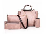 New Popular High Quality Women PU Leather Shoulder Handbags Wallets of 4pcs One Set