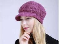 Wholesale Women Fashion Warm Hat Cap Winter Knit Rabbit Fur Hats