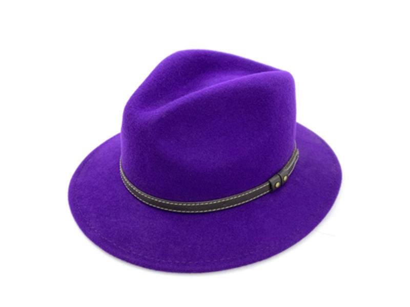 Wholesale Women Fedora Hat Belt Decoration 100% Wool Felt Europe Hat for Women Plain Gift