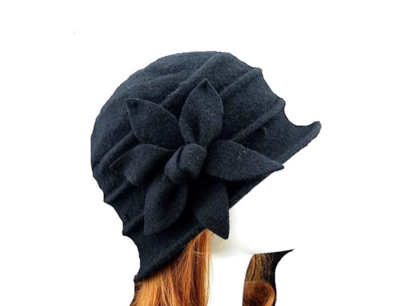 Wholesale Women Cloche Bucket Cap Hat Winter 100% Wool Butterfly Soft Hat