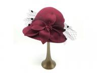 Cheap Womens Handmade Winter Fashion 100% Wool Felt Ladies's Hat Red Church Hats for Wedding