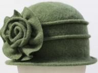 Elegant Women Big Flower 100% Wool Fisherman Hat Cloche Bucket Cap Hat