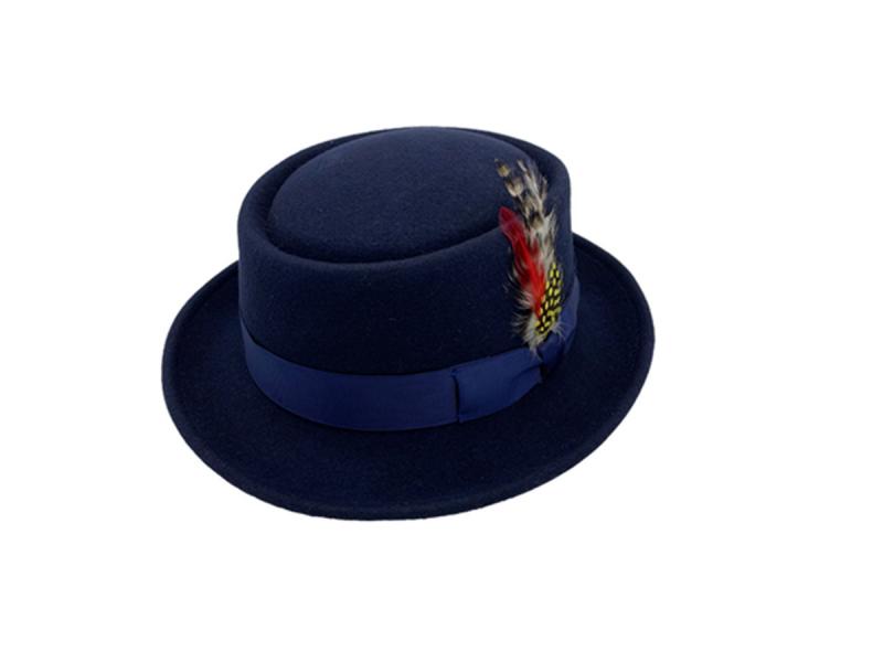 Fashion Men Hat 100% Wool Felt Fedora Porkpie Hat