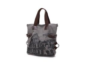 Custom Outdoor Travel Vintage Women Canvas Tote Bag Big Capacity Handbags for Lady