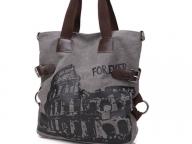 Custom Outdoor Travel Vintage Women Canvas Tote Bag Big Capacity Handbags for Lady