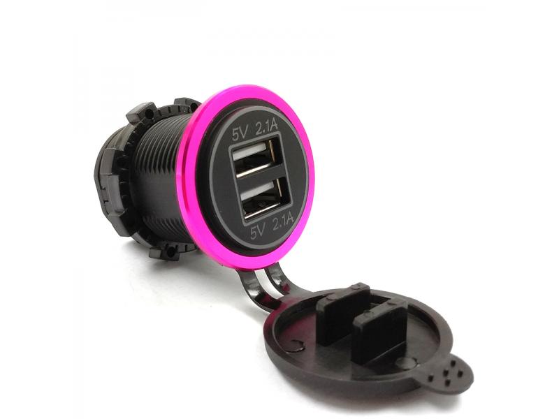 Waterproof 12V 24V Car Auto Motorcycle Boat Chargers 4.2A Dual USB Charger